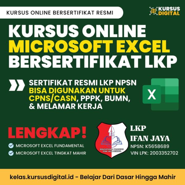 kursus excel lkp ifan jaya new kursusdigital