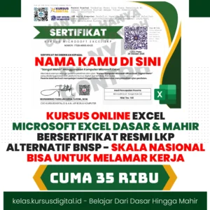 Kursus Online Microsoft Excel Bersertifikat Resmi LKP Borju Komputer
